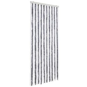 vidaXL Z&aacute;věs proti hmyzu &scaron;ed&yacute; a b&iacute;l&yacute; 90 x 220 cm Chenille