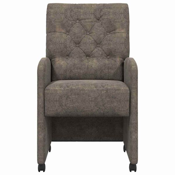 vidaXL Jídelní židle s koly 2 pcs Tmavě šedá 58 x 67 x 97 cm