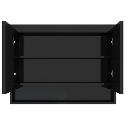 vidaXL Koupelnová skříňka se zrcadlem 80 x 15 x 60 cm MDF zářivě černá