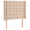 vidaXL Čelo postele typu u&scaron;&aacute;k cappuccino 93x16x118/128 cm uměl&aacute; kůže
