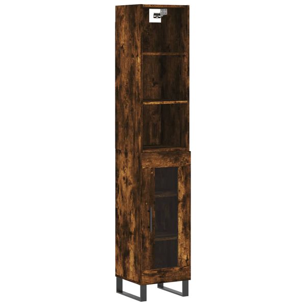 vidaXL Skř&iacute;ň highboard kouřov&yacute; dub 34,5 x 34 x 180 cm kompozitn&iacute; dřevo