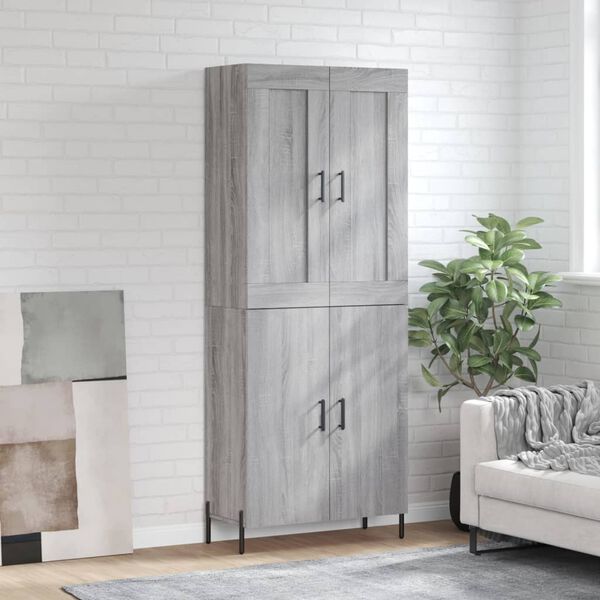 vidaXL Skř&iacute;ň highboard &scaron;ed&aacute; sonoma 69,5 x 34 x 180 cm kompozitn&iacute; dřevo