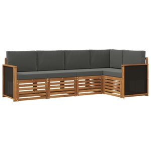 vidaXL Rohov&aacute; sofa sada s pol&scaron;t&aacute;řem 4 pcs Přirozen&aacute; a Anthracitov&aacute;