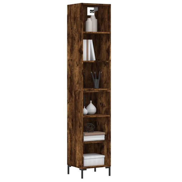 vidaXL Skř&iacute;ň highboard kouřov&yacute; dub 34,5x32,5x180 cm kompozitn&iacute; dřevo