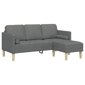 vidaXL Set pohovek Tmavě &scaron;ed&aacute; 173 x 131 x 67 cm Polyester