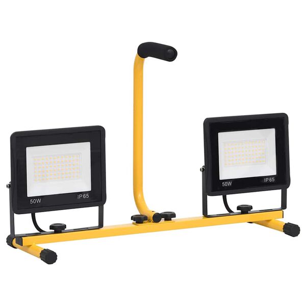 vidaXL LED reflektor s rukojetí 2 x 50 W teplé bílé světlo