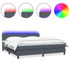 vidaXL Box spring postel s matrac&iacute; a LED tmavě &scaron;ed&aacute; 180x210 cm samet