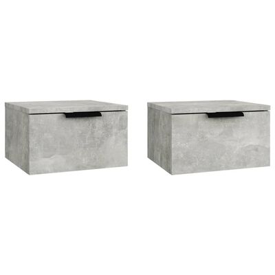 vidaXL Nástěnné noční stolky 2 ks betonově šedé 34 x 30 x 20 cm