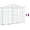 vidaXL Klenut&eacute; gabionov&eacute; ko&scaron;e 4 ks 200x30x120/140cm pozinkovan&eacute; železo