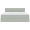 vidaXL Postel s &uacute;ložn&yacute;m prostorem Světle &scaron;ed&aacute; 160 x 200 cm samet