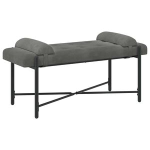 vidaXL Lavice s knofl&iacute;ky a pol&scaron;t&aacute;ři Tmavě &scaron;ed&aacute; 110 x 40 x 46 cm Samet