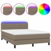 vidaXL Box spring postel s matrac&iacute; a LED taupe 140x190 cm textil