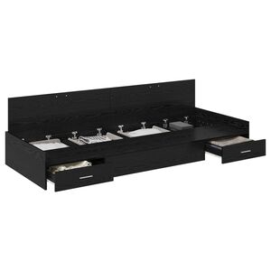 vidaXL R&aacute;m postele se z&aacute;suvkou Čern&yacute; dub 100 x 200 cm Kompozitn&iacute; dřevo