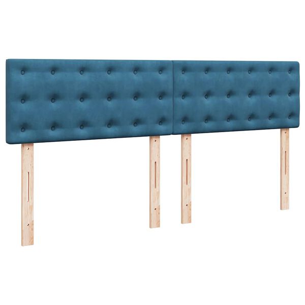 vidaXL Box spring postel s matrac&iacute; modr&aacute; 200 x 200 cm samet