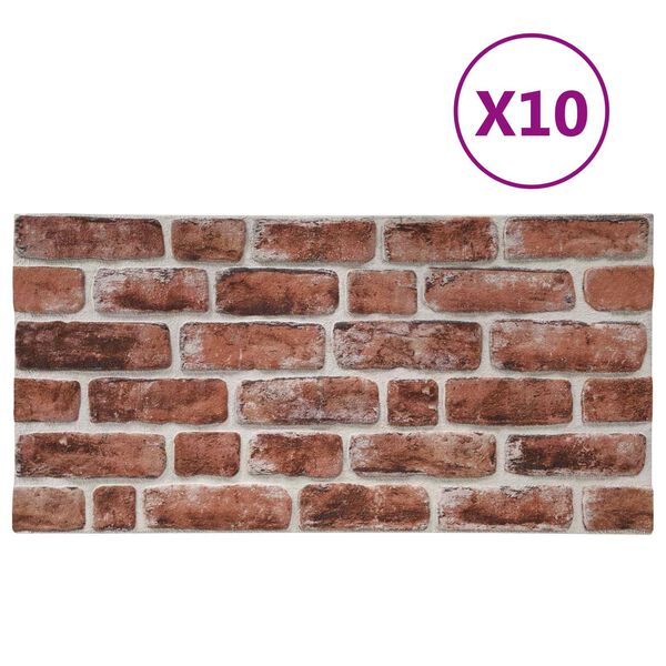 vidaXL N&aacute;stěnn&eacute; panely 10 pcs Tmavě hněd&aacute; a b&iacute;l&aacute; 100 x 50 cm EPS pěna