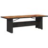 vidaXL Zahradn&iacute; stůl s ak&aacute;ciovou deskou čern&yacute; 240x90x75 cm polyratan