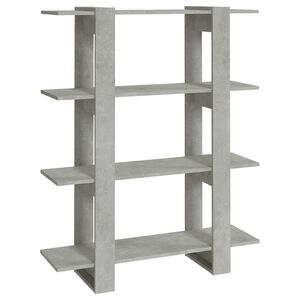 vidaXL Knihovna / dělic&iacute; stěna betonově &scaron;ed&aacute; 100 x 30 x 123,5 cm
