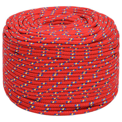 vidaXL Lodní lano červené 10 mm 100 m polypropylen