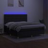 vidaXL Box spring postel s matrac&iacute; a LED čern&aacute; 160x200 cm textil