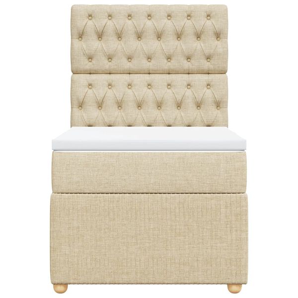 vidaXL Box spring postel s matrac&iacute; kr&eacute;mov&aacute; 100 x 200 cm textil