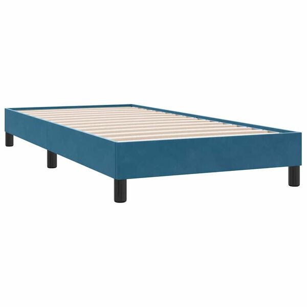 vidaXL Box spring postel s matrac&iacute; tmavě modr&aacute; 90x210 cm samet
