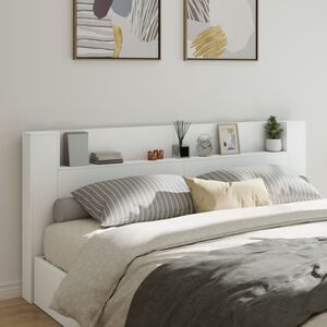 vidaXL Čelo postele s &uacute;ložn&yacute;m prostorem a LED b&iacute;l&eacute; 220x16,5x103,5 cm