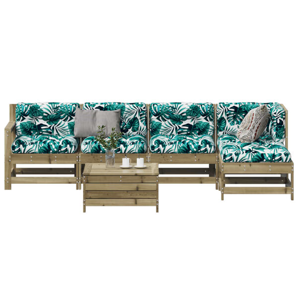 vidaXL 6dílná zahradní sedací souprava a podušky impregnovaná borovice