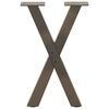 vidaXL Nohy konferenčního stolku ve tvaru X, 2 ks, přírodní ocel, 28 x (42-43) cm, ocel