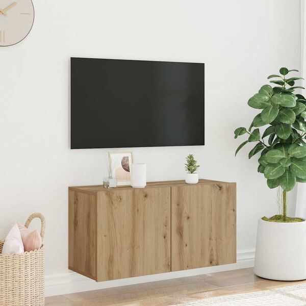 vidaXL TV skř&iacute;ňka n&aacute;stěnn&aacute; dub artisan 80 x 30 x 41 cm