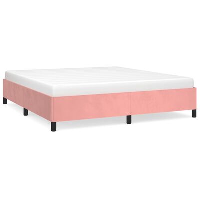 vidaXL Rám postele růžový 180 x 200 cm samet