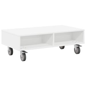 vidaXL Stolek s koly B&iacute;l&aacute; 90 x 50 x 30 cm Kompozitn&iacute; dřevo