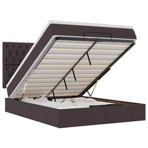 vidaXL Osmansk&yacute; r&aacute;m postele s matrac&iacute; tmavě hněd&aacute; 140x190cm textil