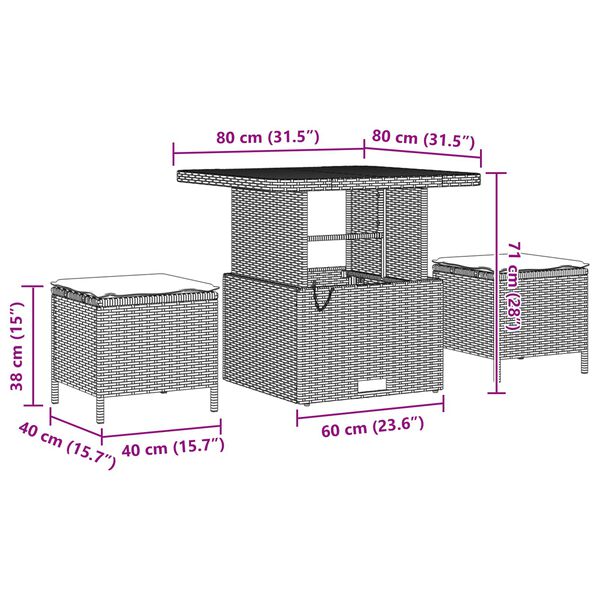 vidaXL Sada zahradn&iacute;ch pohovek s pol&scaron;t&aacute;řem 10 pcs Čern&aacute; Poly Ratan
