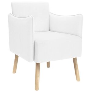 vidaXL Akcentn&iacute; židle B&iacute;l&aacute; Textil