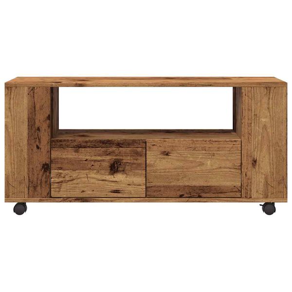vidaXL TV skř&iacute;ňka na kolečk&aacute;ch old wood 102 x 34,5 x 43 cm kompozit