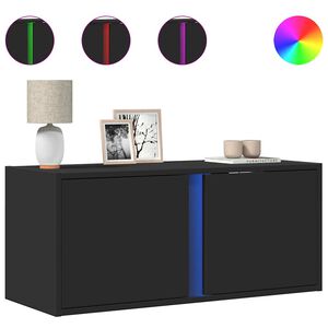 vidaXL N&aacute;stěnn&aacute; TV skř&iacute;ňka s LED osvětlen&iacute;m čern&aacute; 80 x 31 x 35 cm