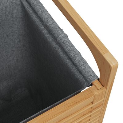 vidaXL Koš na prádlo s šedým vakem 32 x 30 x 36,5 cm bambus
