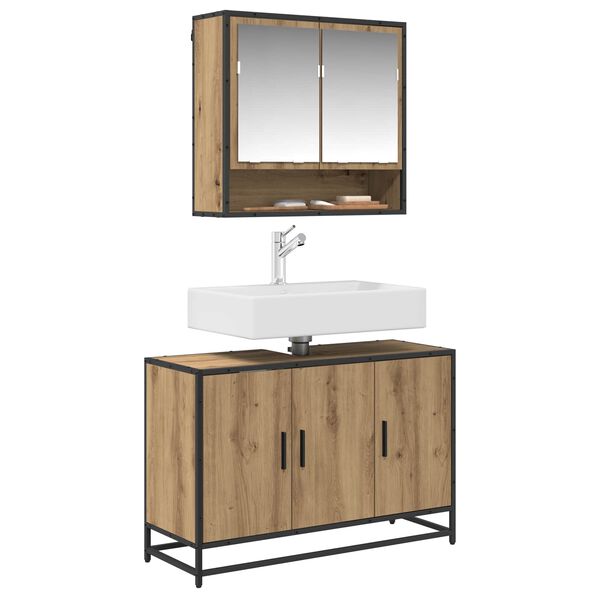 vidaXL Koupelnov&aacute; skř&iacute;ň s &uacute;loži&scaron;těm Artisanov&yacute; dub 90 x 33 x 60 cm