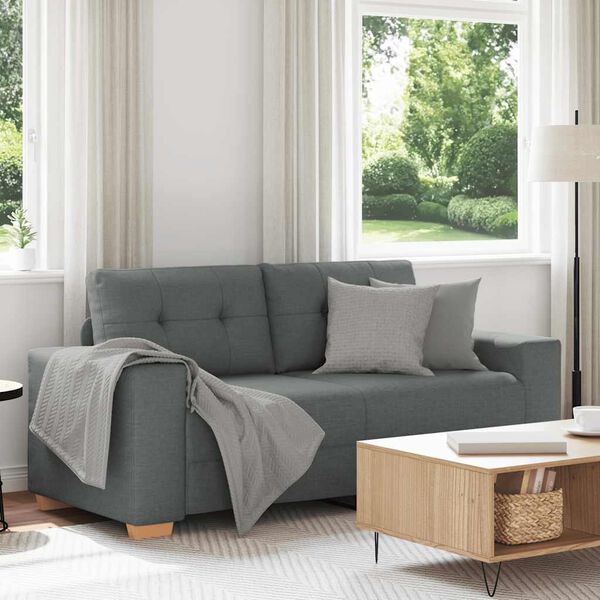 vidaXL Loveseat Sofa Tmavě &scaron;ed&aacute; 140 cm textil