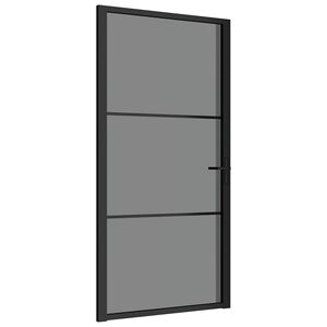 vidaXL Interi&eacute;rov&eacute; dveře 102,5 x 201,5 cm čern&eacute; ESG sklo a hlin&iacute;k
