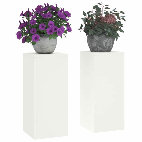 vidaXL Stojan na rostliny 2 pcs Bílá 24 x 24 x 55 cm Ocel