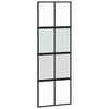 vidaXL Posuvn&eacute; dveře čern&eacute; 76 x 205 cm tvrzen&eacute; sklo a hlin&iacute;k
