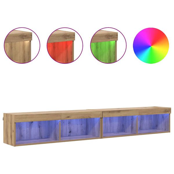 vidaXL Skř&iacute;ňky na TV zeď Panama 2 pcs Artisanov&yacute; dub 100 x 30 x 30 cm