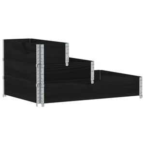 vidaXL 3patrov&yacute; vyv&yacute;&scaron;en&yacute; z&aacute;hon čern&yacute; 120 x 80 cm masivn&iacute; borov&eacute; dřevo