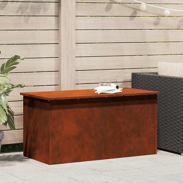 vidaXL Venkovn&iacute; &uacute;ložn&aacute; krabice Rezav&aacute; 100 x 50,5 x 50 cm Ocel