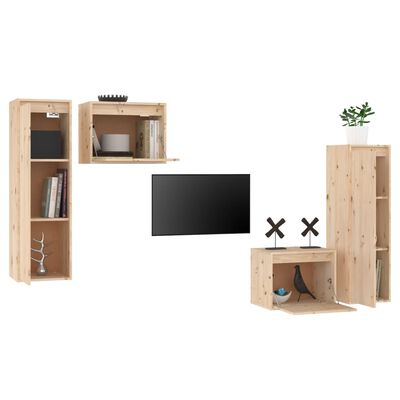 vidaXL TV skříňky 4 ks masivní borové dřevo