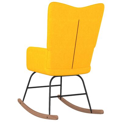 vidaXL Houpací křeslo se stoličkou hořčicově žluté textil
