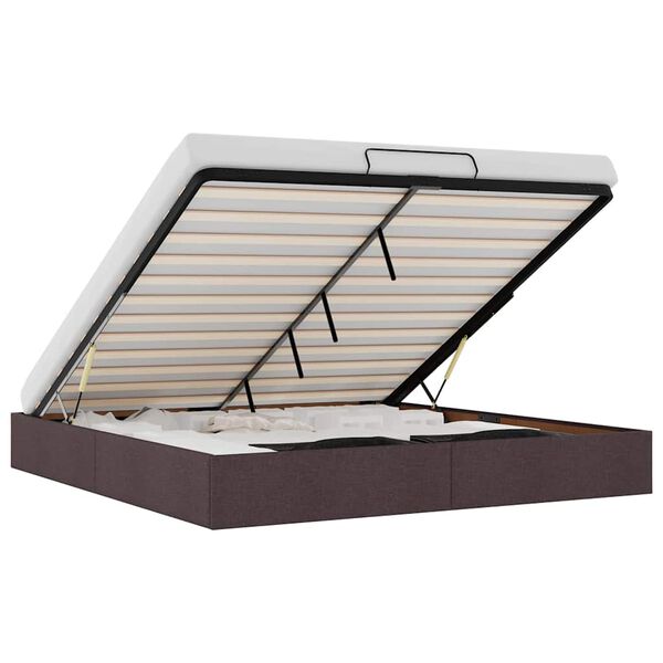 vidaXL Osmansk&yacute; r&aacute;m postele bez matrac&iacute; tmavě hněd&aacute; 200x200 cm textil