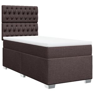 vidaXL Box spring postel s matrac&iacute; tmavě hněd&aacute; 80x200 cm textil