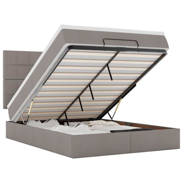 vidaXL Osmansk&yacute; r&aacute;m postele s matrac&iacute; taupe 140x190cm textil